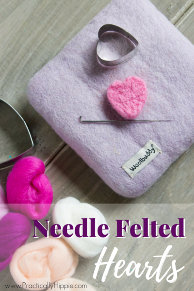 Needle felted hearts with cookie cutters with an instructional story ...