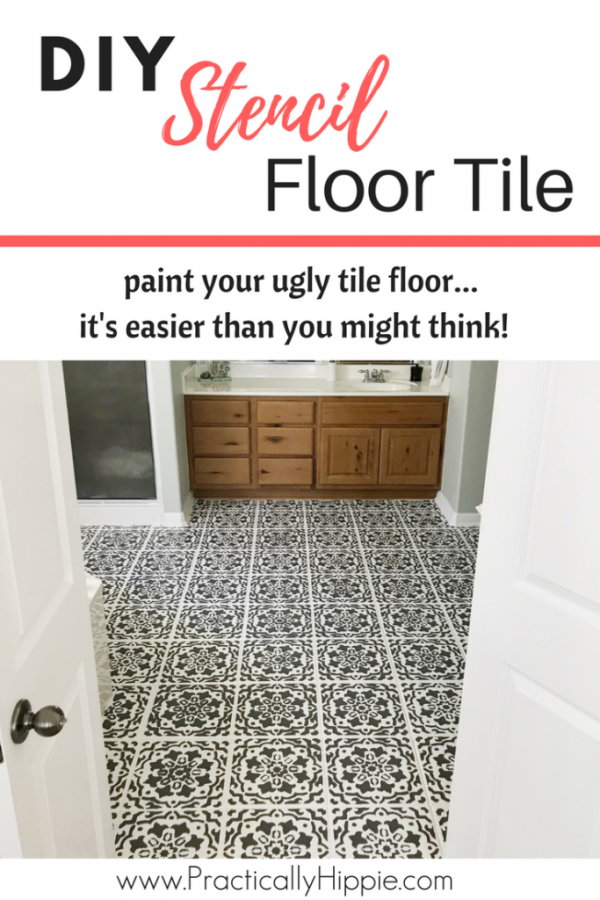 How I Painted My Ugly Tile Floor With Stunning Results - Rooted Childhood