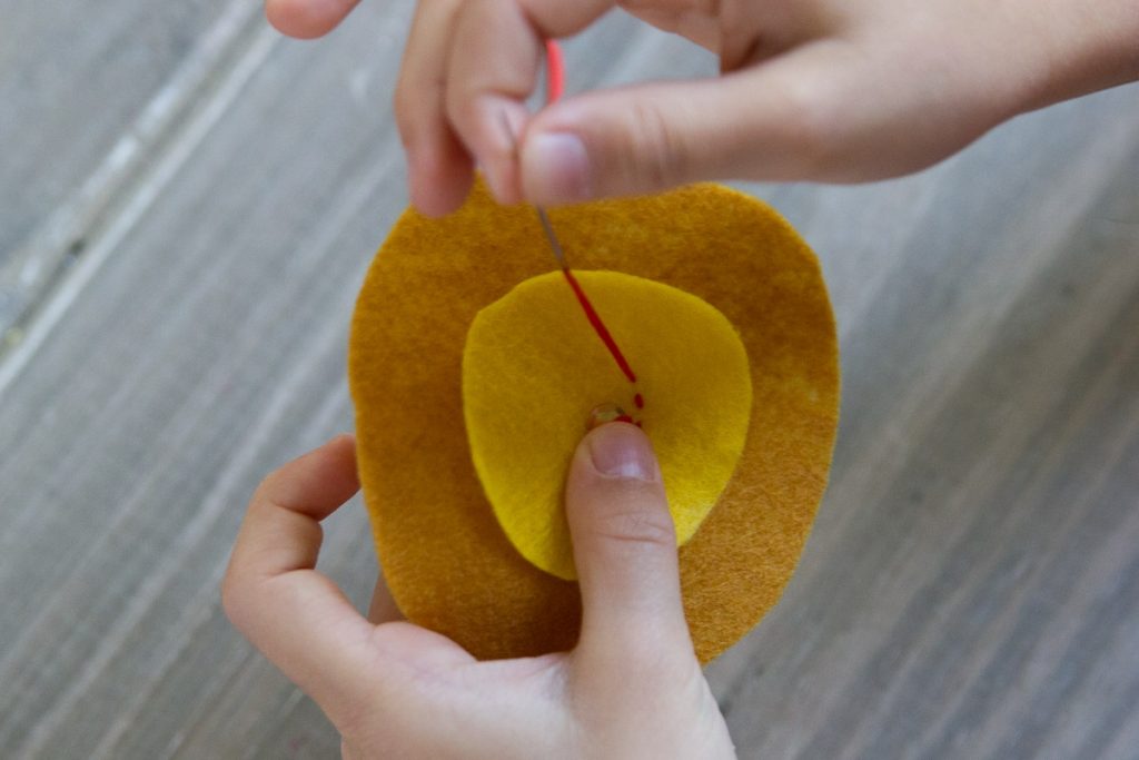 felt sun pendant for summer solstice