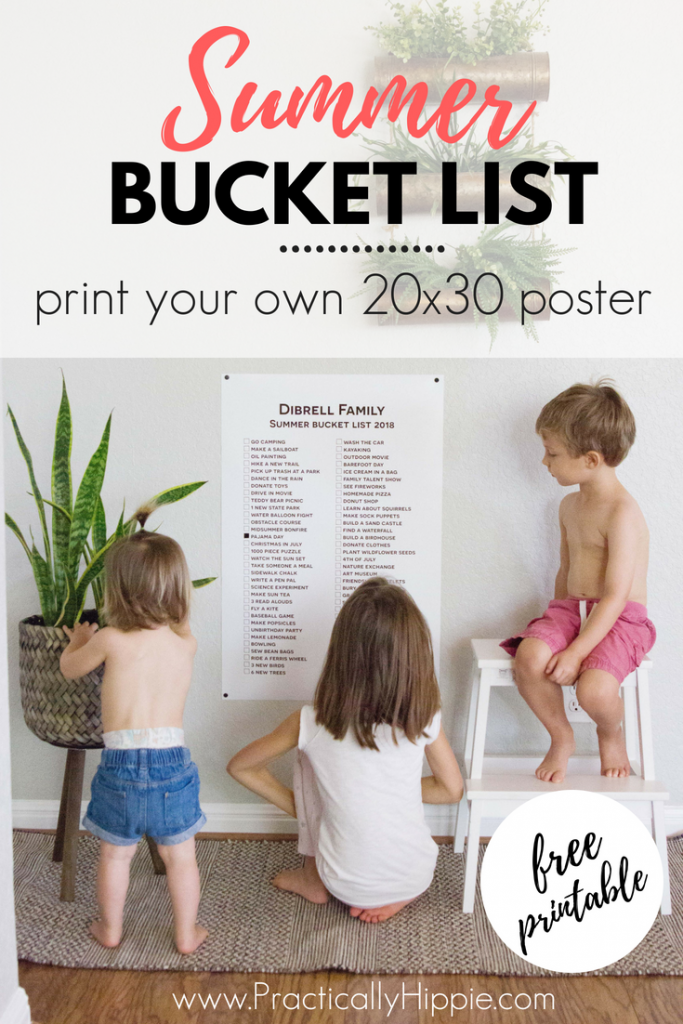 Create your own summer bucket list poster