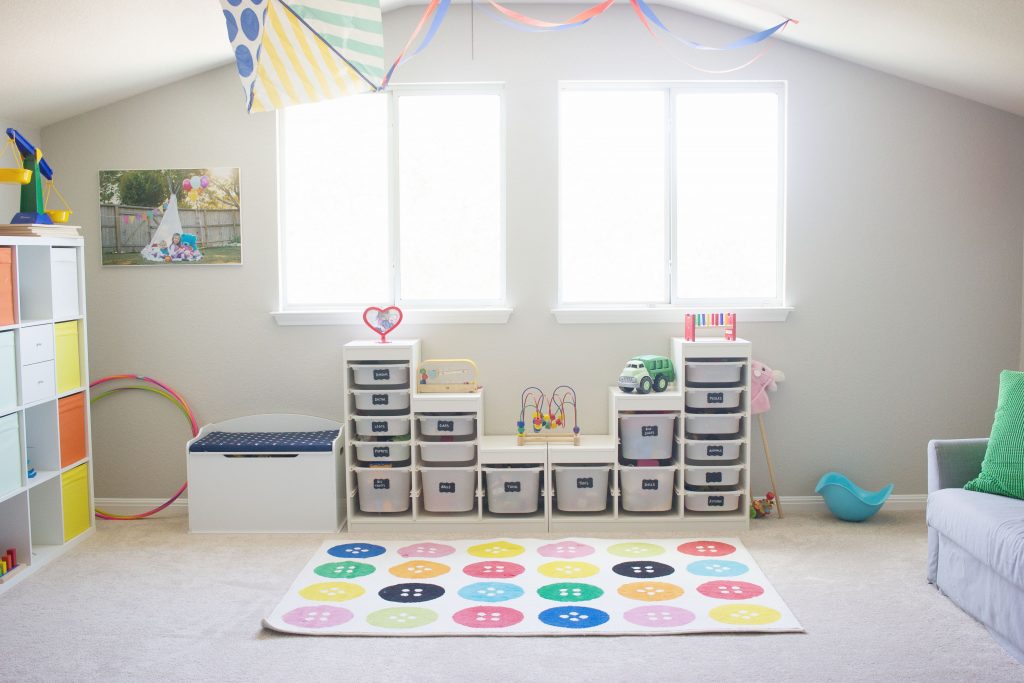 Colorful Kids Playroom Tour Large Playroom Ideas