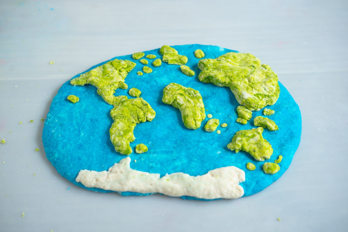 salt dough world map