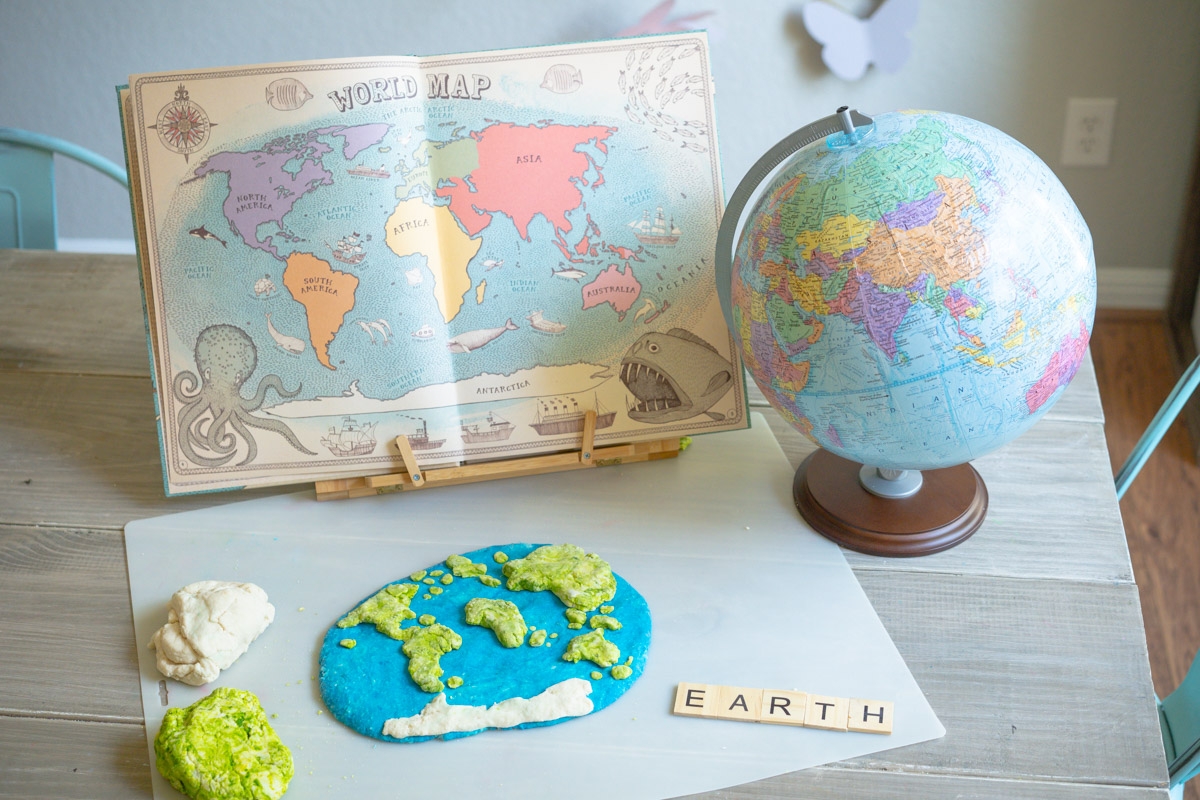 salt dough world map