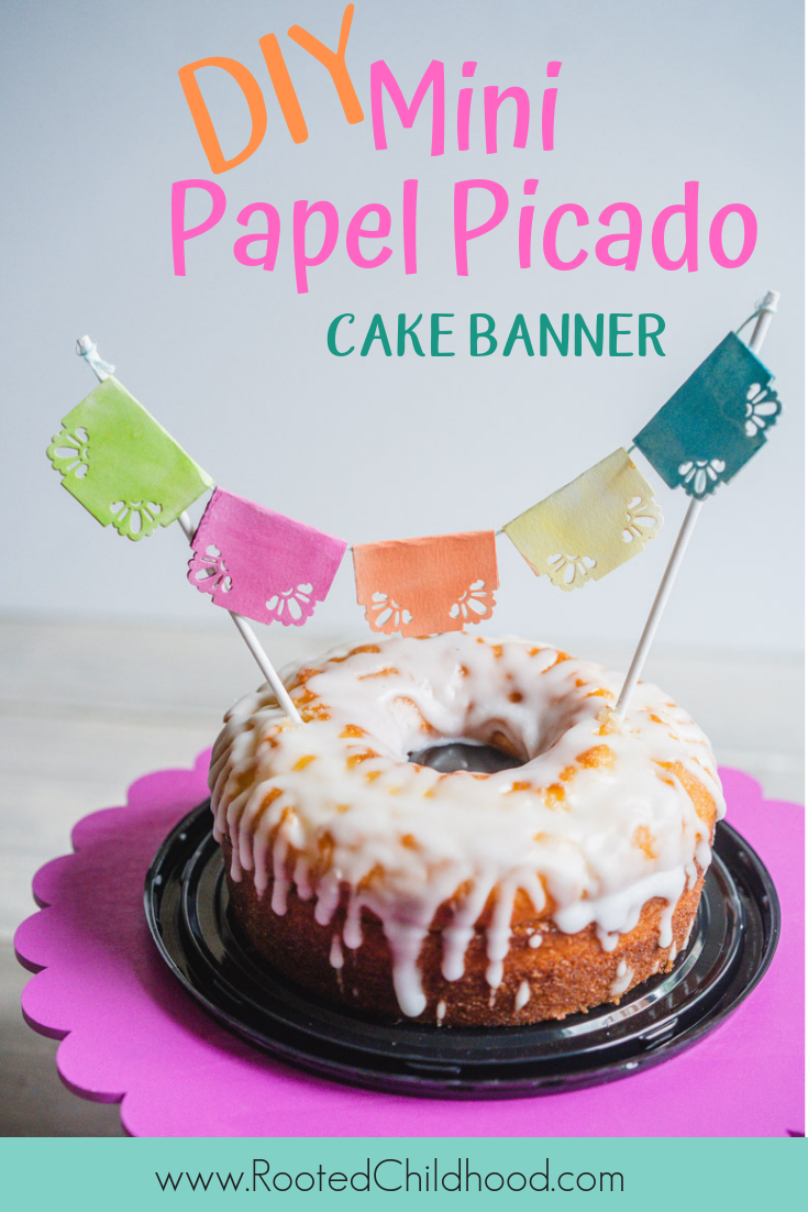 DIY Mini papel picador cake banner