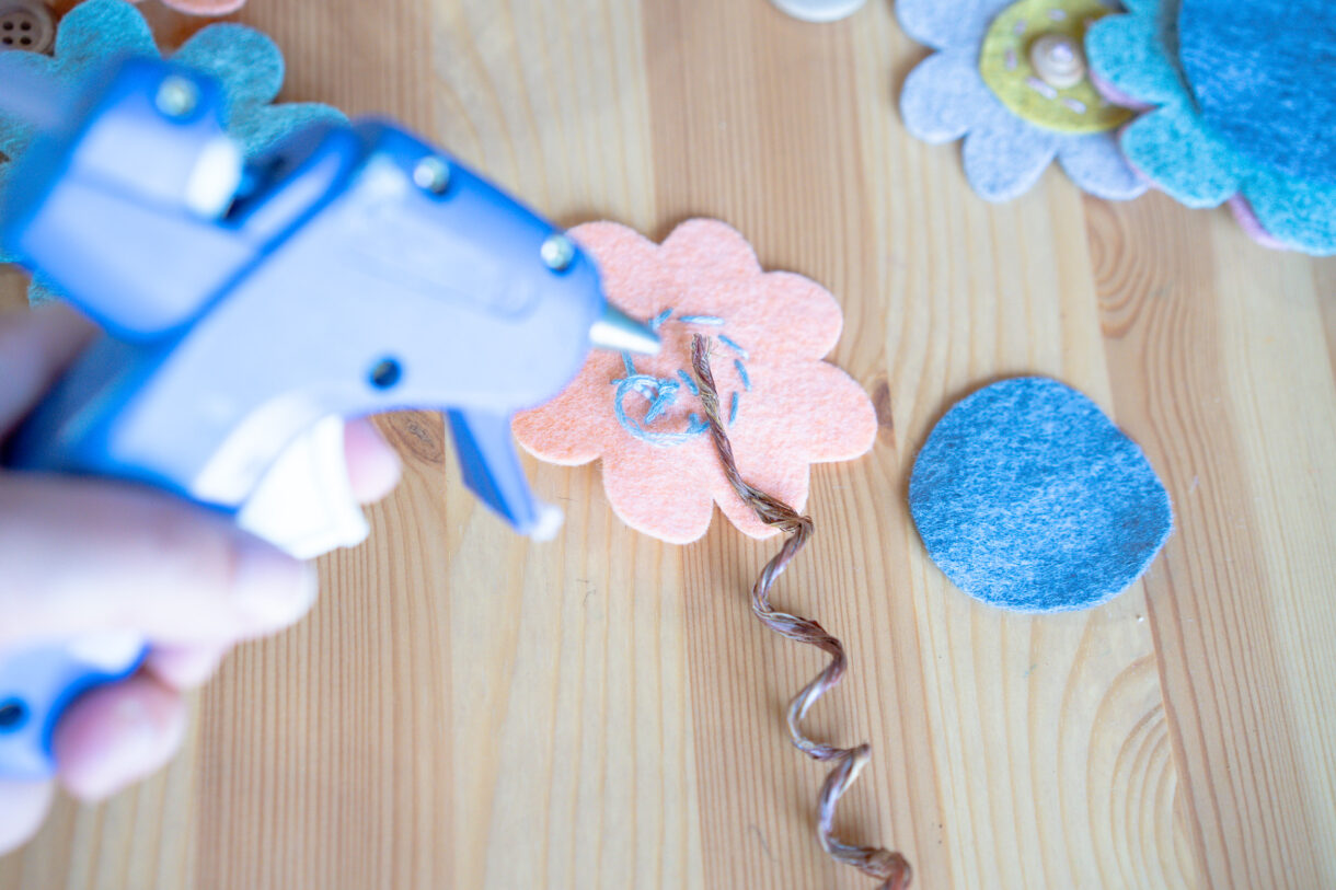 Felt Button Flowers- Easy Sewing Project for Kids - Rooted Childhood