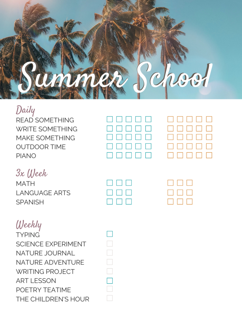 Summer School Checklist
