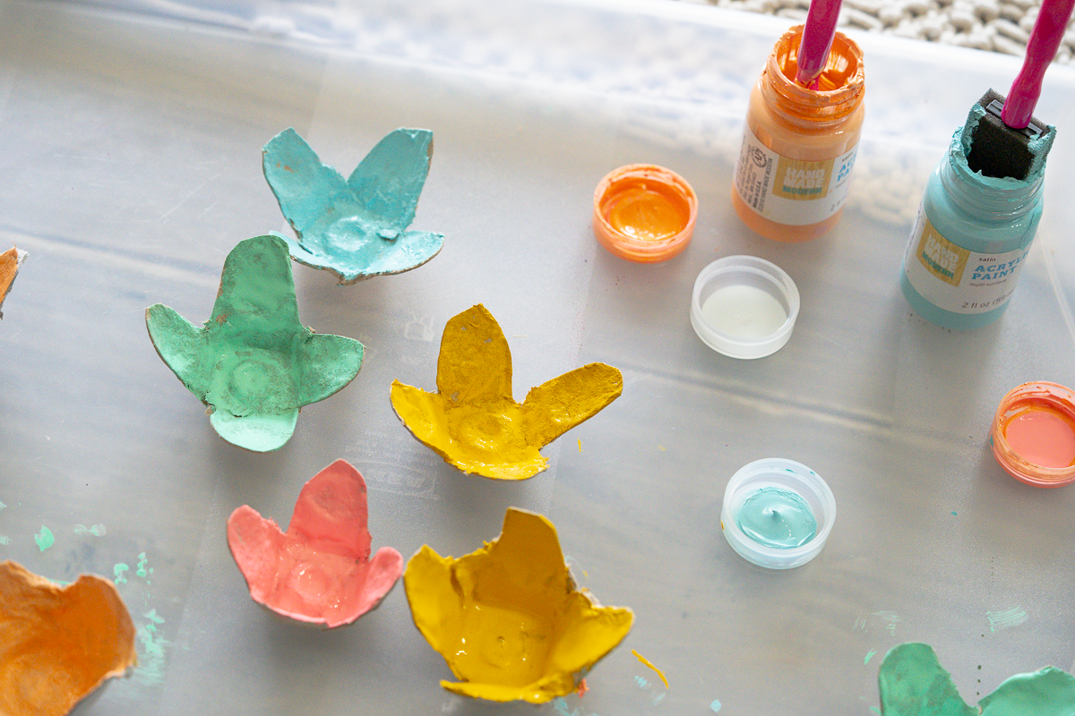 egg carton flowers